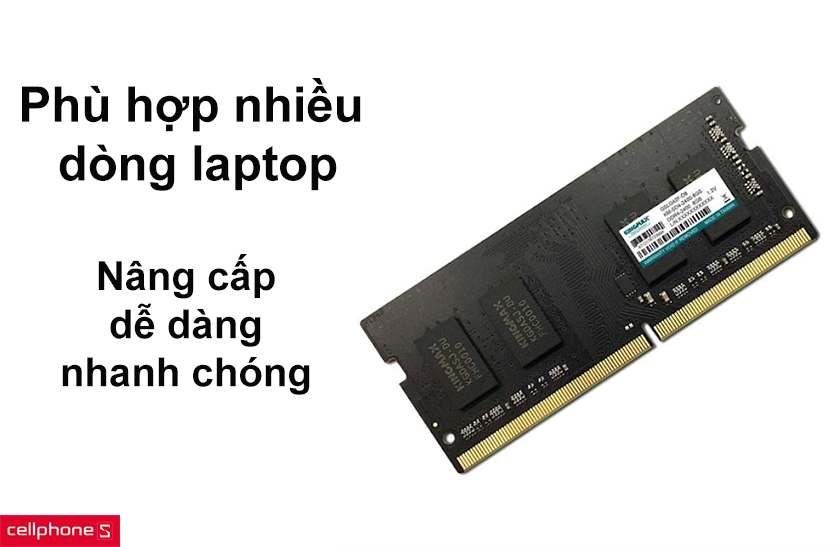 Nâng cấp Ram laptop Kingmax 4GB phù hợp nhiều dòng laptop