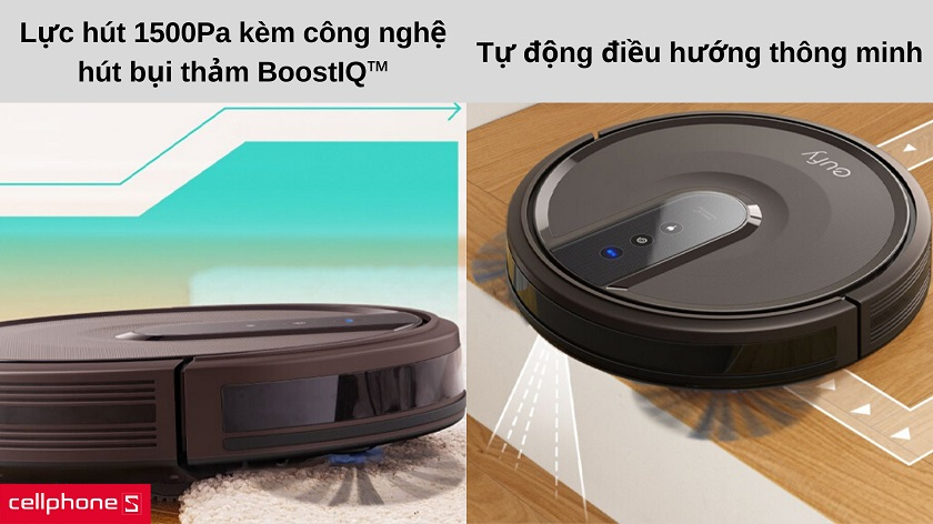 Công suất hút mạnh 1500Pa nhưng vô cùng yên tĩnh, nâng cao hiệu suất với công nghệ BoostIQ™