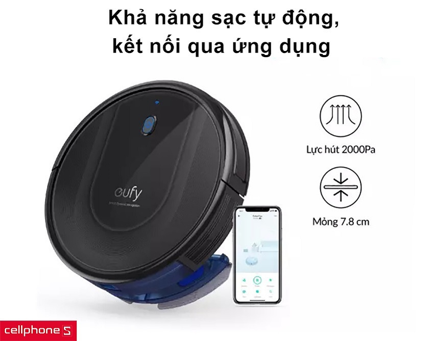 khả năng sạc tự động, kết nối qua ứng dụng
