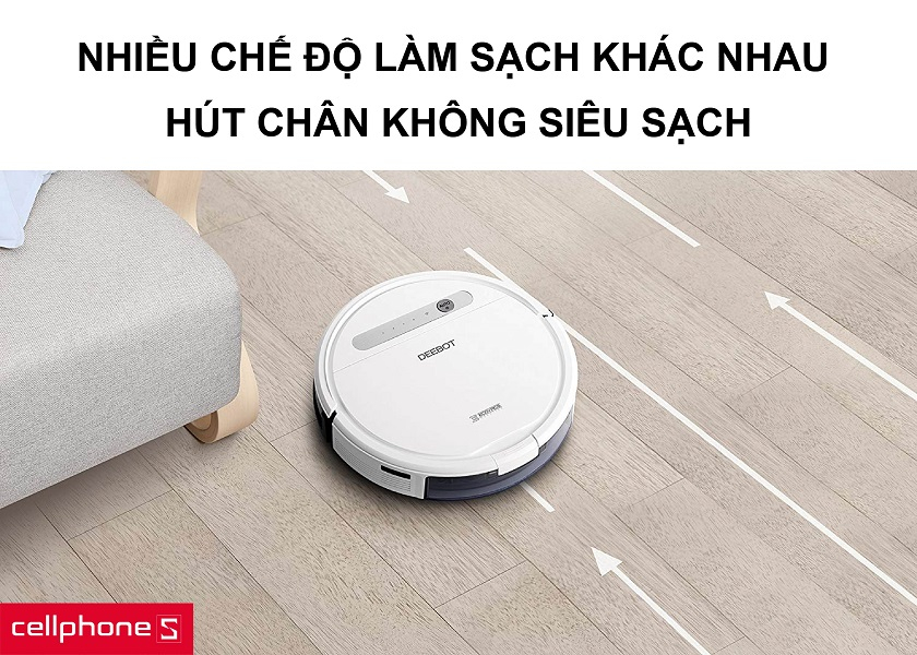 Nhiều chế độ làm sạch đa dạng đi kèm với chức năng hút chân không, lau chùi