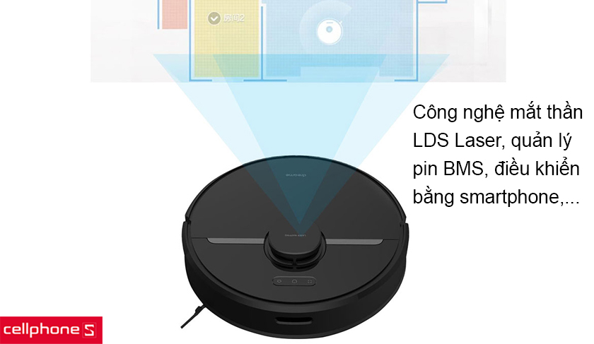 Công nghệ hiện đại như mắt thần LDS, quản lý pin BMS, nhận diện bề mặt,…