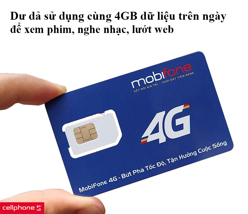 Dư dả sử dụng cùng 4GB dữ liệu trên ngày
