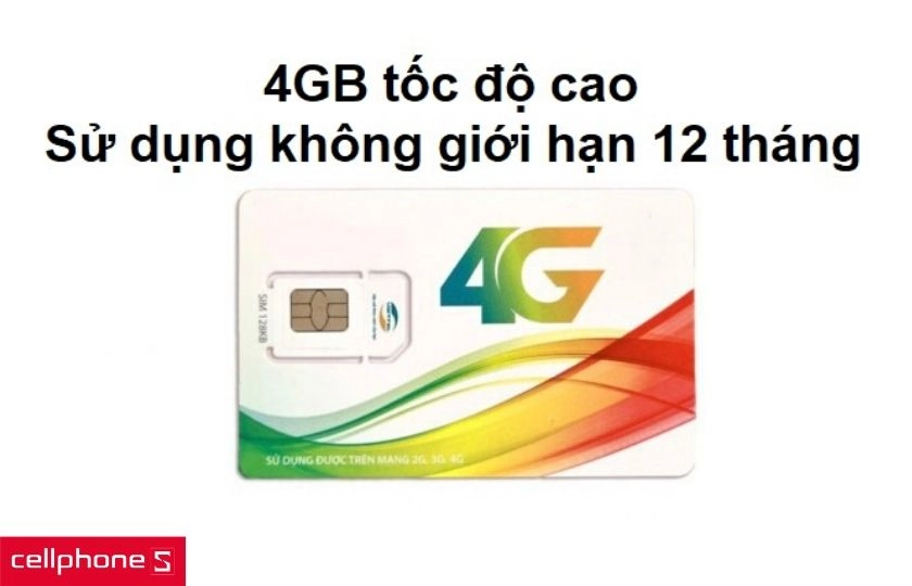 Sở hữu 4GB tốc độ cao và sử dụng không giới hạn một năm