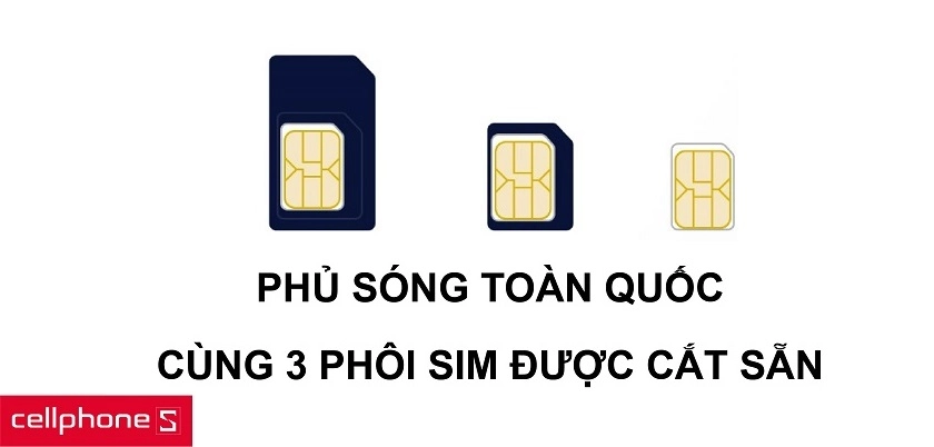 Sim 3 in 1 với khả năng sử dụng sim trên toàn quốc
