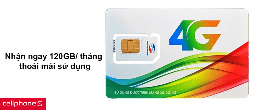 Nhận ngay 120GB/ tháng thoải mái sử dụng