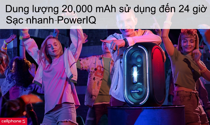 Dung lượng 20,000 mAh sử dụng đến 24 giờ, sạc nhanh PowerIQ