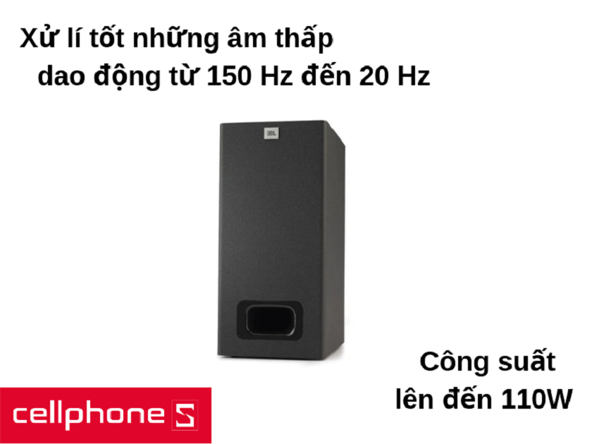 Âm thanh mạnh mẽ hơn, âm vực trầm hơn với loa siêu trầm đi kèm JBL Cinema SB130