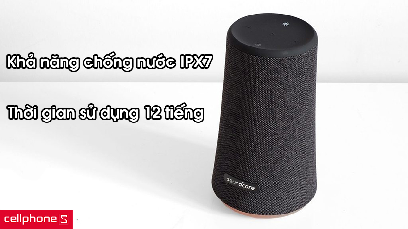 Khả năng chống nước tuyệt vời IPX7 và thời gian sử dụng lên đến 12 tiếng