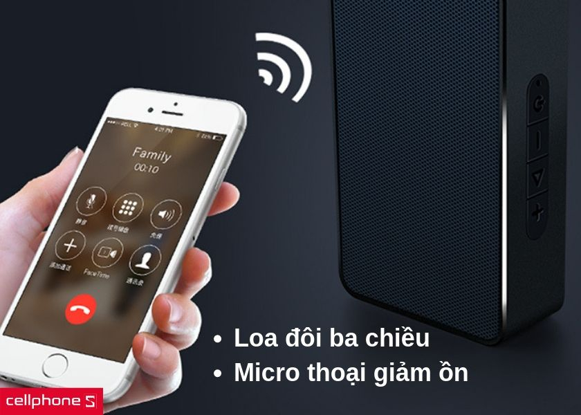 Loa đôi ba chiều với âm thanh sống động, micro thoại giảm ồn cho khả năng đàm thoại mọi lúc mọi nơi