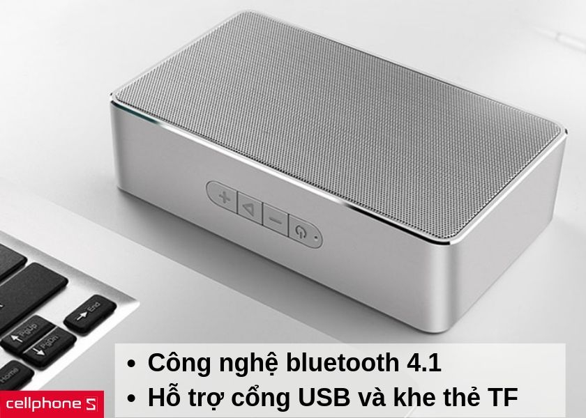 Công nghệ bluetooth 4.1 giúp kết nối dễ dàng, cổng USB và khe thẻ TF giúp người dùng có thêm lựa chọn nguồn phát