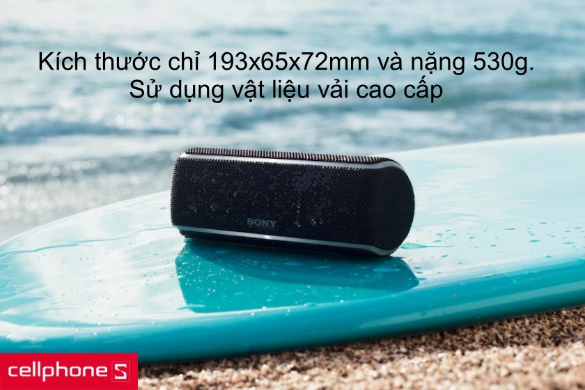 Loa bluetooth Sony SRS-XB21 có kích thước chỉ 193x65x72 mm và nặng 530g