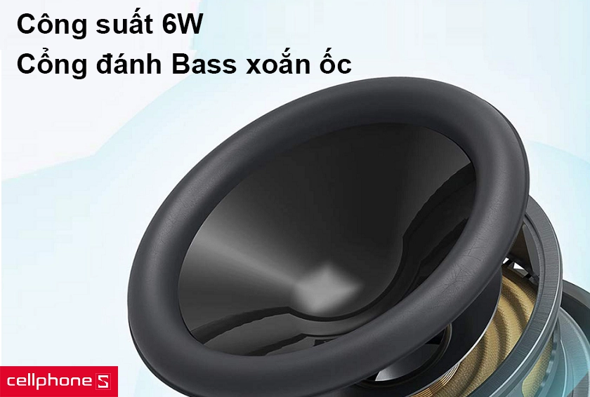 Công suất 6W, cổng đánh Bass xoắn ốc cho âm thanh chất lượng cao