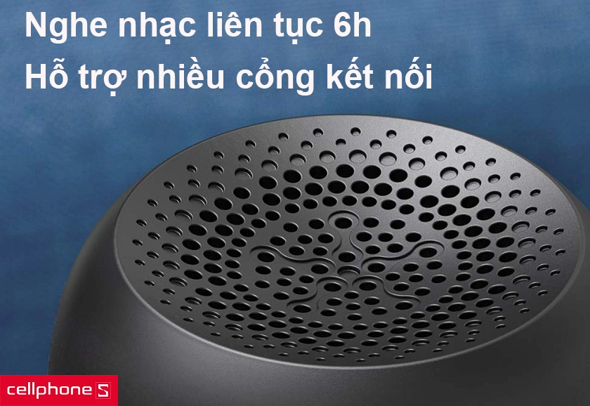 Nghe nhạc liên tục 6h chỉ với một lần sạc, hỗ trợ nhiều cổng kết nối