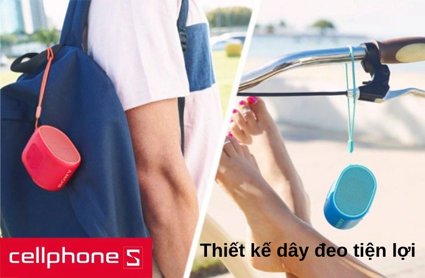 dây đeo màu sắc hài hòa bạn có thể gắn loa trên balo, xe đạp, ô tô,...