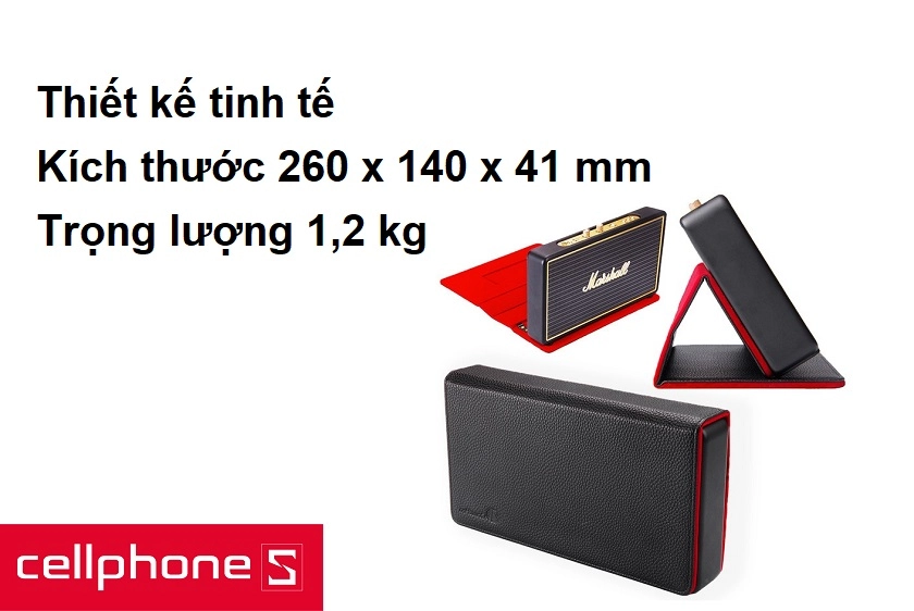 Kích thước nhỏ gọn 260 x 140 x 41 mm, trọng lượng 1,2 kg