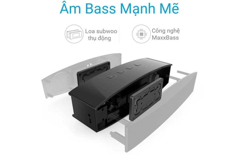 Chất âm khá tốt hỗ trợ bởi công nghệ MaxxBass, hai loa siêu trầm thụ động