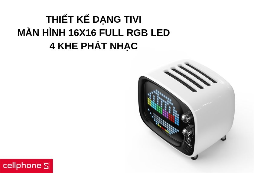 Thiết kế dạng tivi, màn hình 16x16 Full RGB LED, 4 khe phát nhạc chất lượng cao