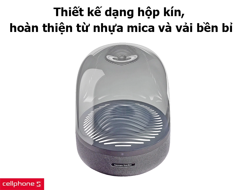 Thiết kế dạng hộp kín, hoàn thiện từ nhựa mica và vải bền bỉ