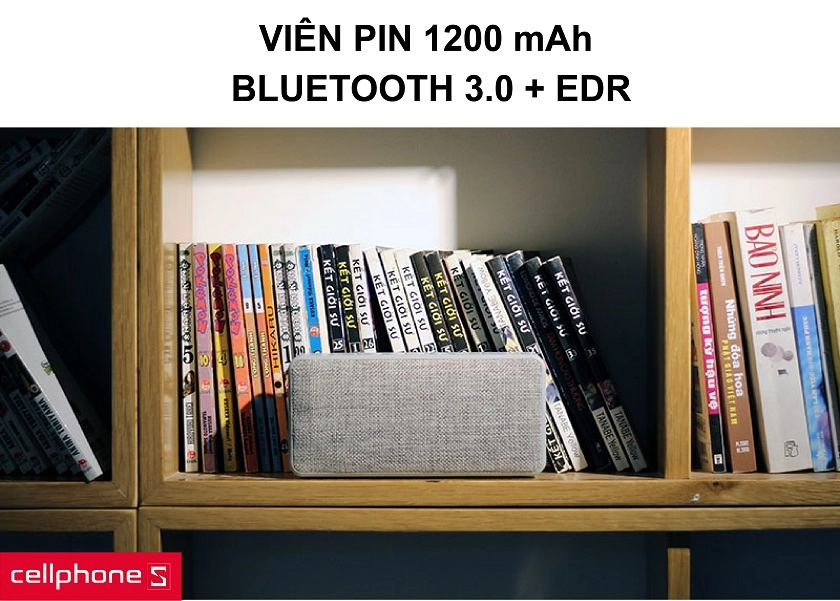 Viên pin 1200 mAh cho khả năng chơi nhạc lên đến 8 giờ với bluetooth 3.0 + EDR