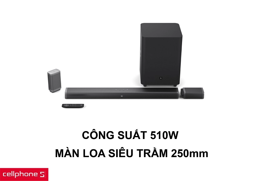 Âm thanh vòm JBL 5.1 công suất 510w cùng loa siêu trầm không dây 250mm