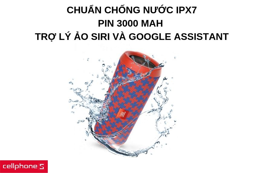 Chuẩn chống nước IPX7, pin 3000 mAh cho 12 giờ sử dụng, hỗ trợ trợ lý ảo Siri và Google Assistant