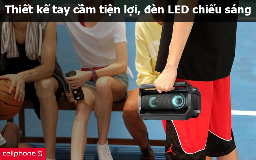 Thiết kế tay cầm tiện lợi, đèn LED chiếu sáng
