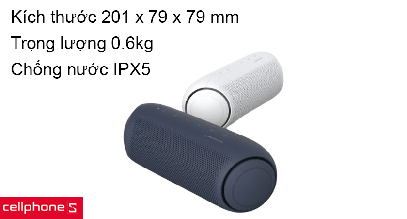 Thiết kế nhỏ gọn, đơn giản, phong cách, chống nước chuẩn IPX5