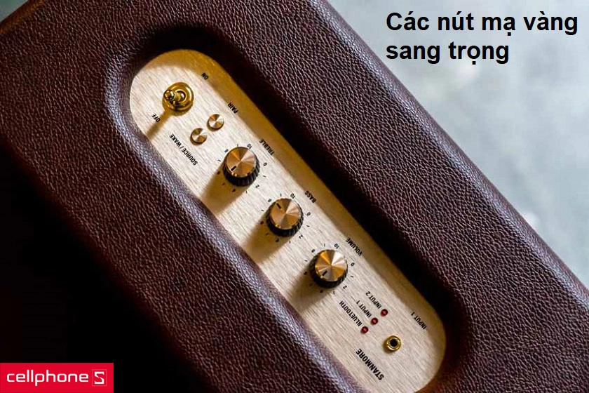  3 nút chỉnh âm lượng, bass, treble dạng núm xoay