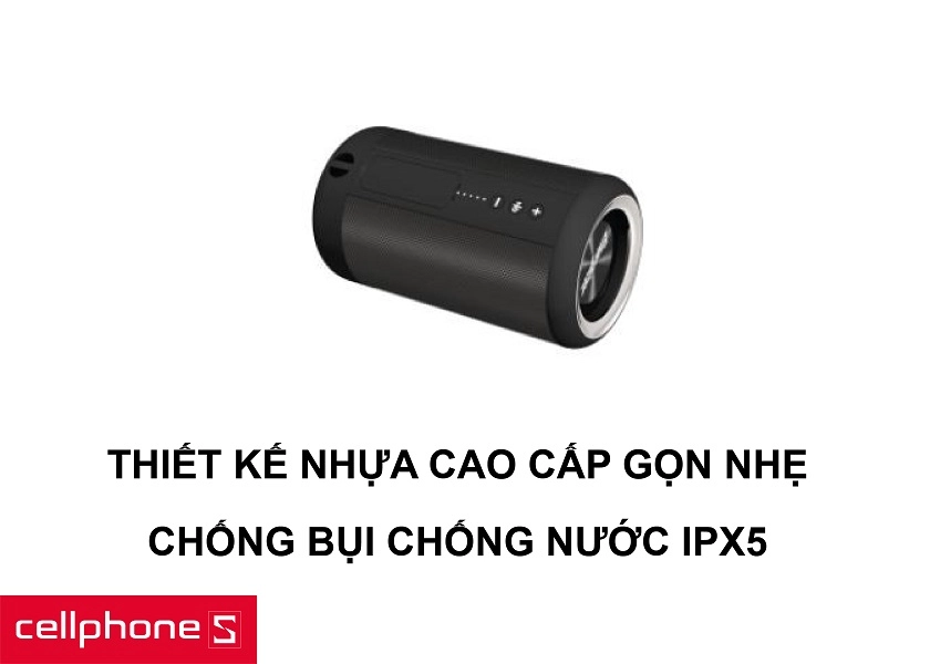 Thiết kế gọn nhẹ, linh hoạt cùng tiêu chuẩn chống nước, chống bụi IPX5