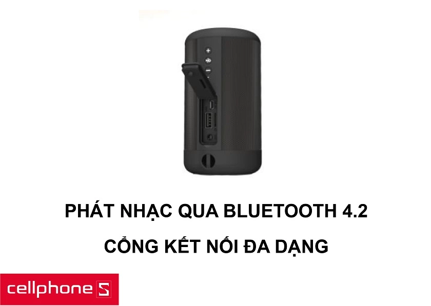 Phát nhạc thông qua bluetooth 4.2 cùng các cổng kết nối đa dụng