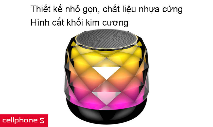 Thiết kế hình cắt kim cương độc đáo, kích thước nhỏ gọn, chất liệu nhựa cứng cao cấp