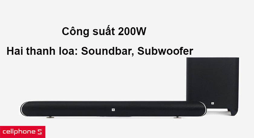 Thanh soundbar và Subwoofer cho công suất lên đến 200W, HARMAN Display Surround và Dolby Digital cho âm bass mạnh mẽ