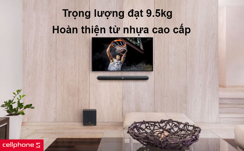Trọng lượng đạt 9.5kg, hoàn thiện từ nhựa cao cấp