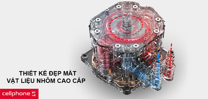 Thiết kế đẹp mắt, gọn gàng với vật liệu nhôm cao cấp