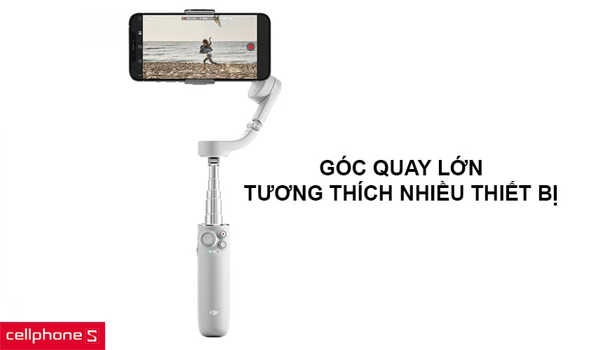 Góc quay lớn cùng khả năng đi kèm với gậy tự sướng