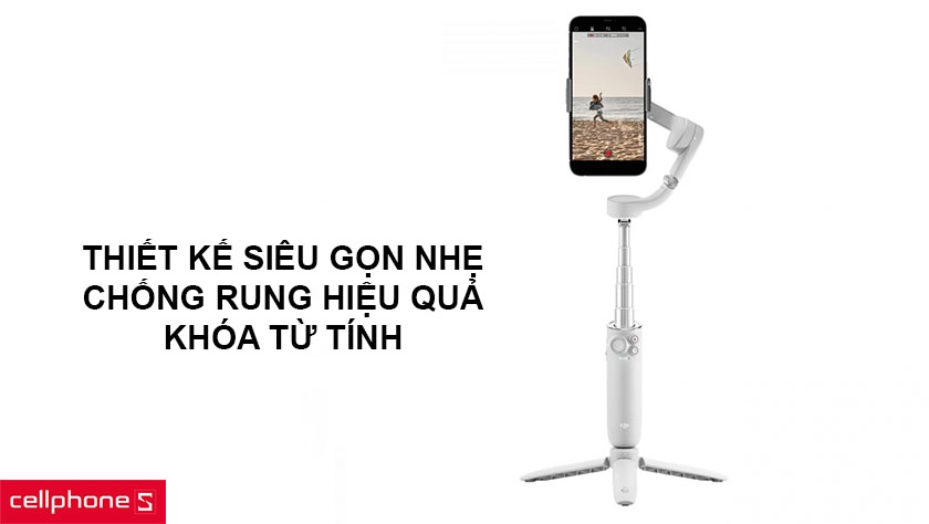 Thiết kế siêu gọn nhẹ, chống rung hiệu quả với khóa từ tính chắc chắn