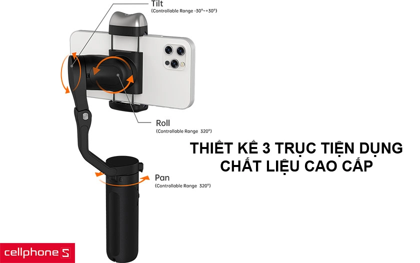 Thiết kế 3 trục tiện dụng, chất liệu cao cấp