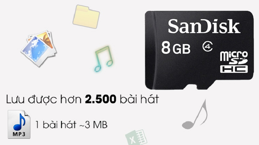 Thẻ nhớ SanDisk Ultra microSDHC UHS-I 8GB Chính hãng