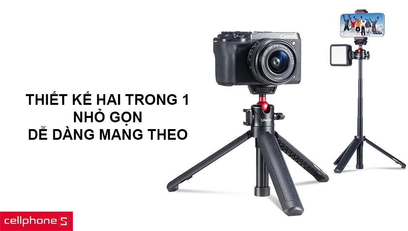 Thiết kế hai trong 1, nhỏ gọn dễ dàng mang theo