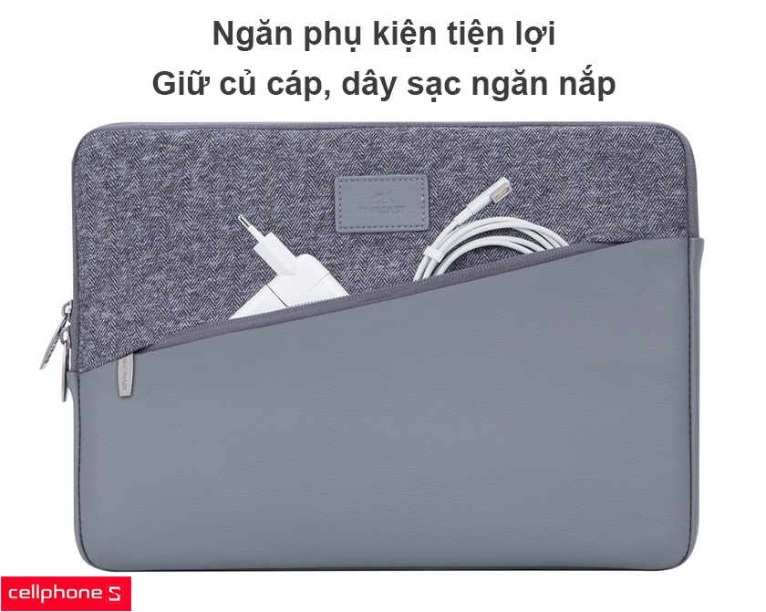 Ngăn phụ kiện với khóa kéo tiện lợi