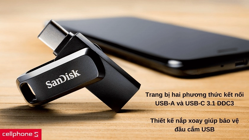 USB OTG 3.1 Sandisk Ultra Dual Drive Type-C DDC3 256GB
