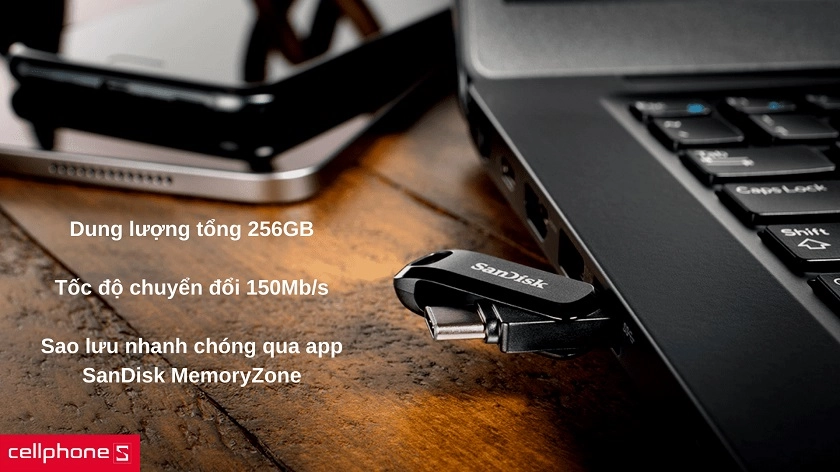USB OTG 3.1 Sandisk Ultra Dual Drive Type-C DDC3 256GB