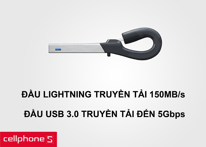 Truyền tải dữ liệu với 150 MB/s cùng tiêu chuẩn USB 3.0 cho khả năng đọc đến 5Gbps