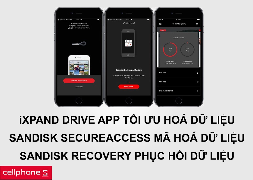 Hỗ trợ ứng dụng iXpand Drive App giúp tối ưu dữ liệu và bảo mật cao