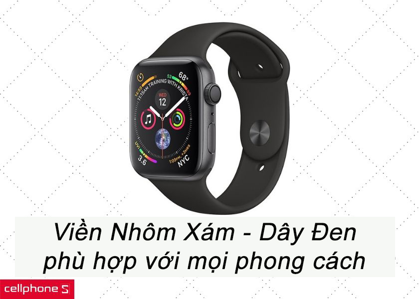 Viền nhôm xám - dây đen phù hợp với mọi phong cách