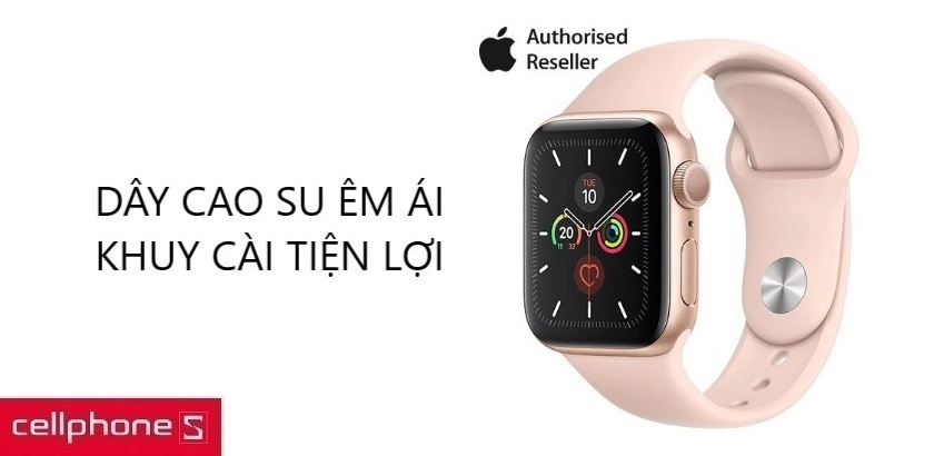 Dây đeo cao su êm ái, khuy cài tiện lợi