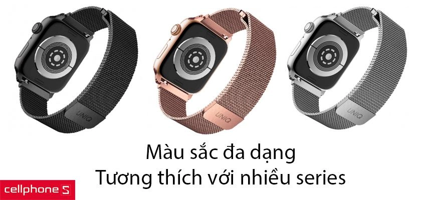 Dây đeo Apple Watch UniQ Dante Mesh Steel Loop 42-44mm
