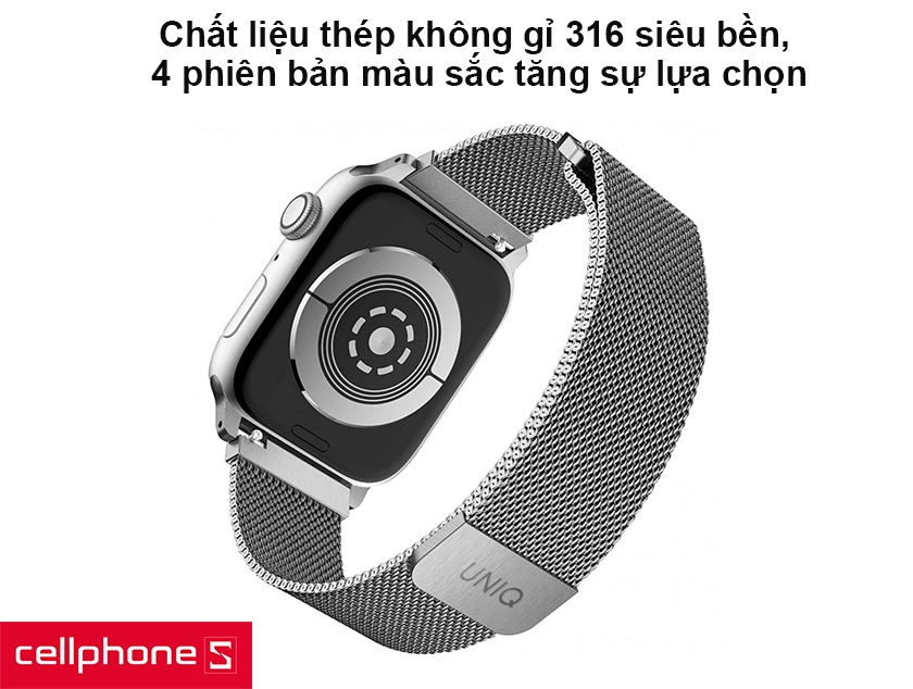 Dây đeo Apple Watch Uniq Dante Mesh Steel Loop cao cấp 38-40mm