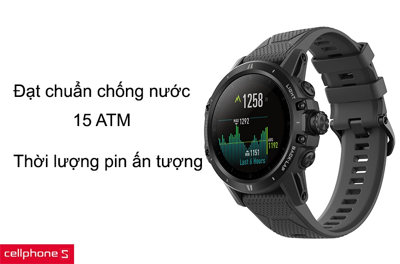 Khả năng chống nước đạt chuẩn 15 ATM, thời lượng pin ấn tượng