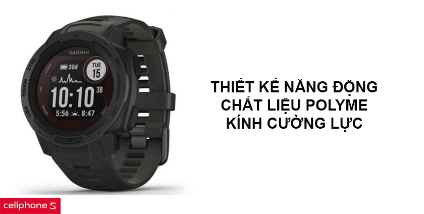 Thiết kế năng động thể thao, chất liệu Polyme, kính cường lực Corning Gorilla